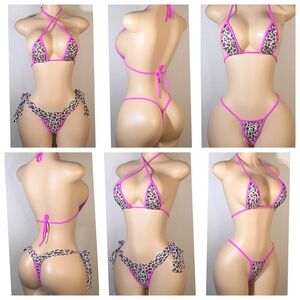 Leopard Custom Thong Bikini Set
